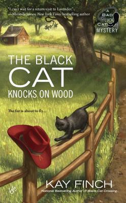 El gato negro golpea la madera