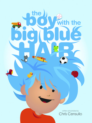 El niño con el pelo azul grande