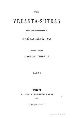 El Vedanta Sutras Con El Comentario De Sankaracarya, Parte 1